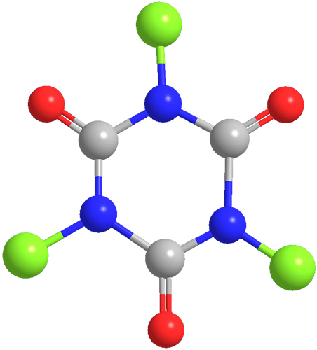 3D Image of Trichloroisocyanuric acid