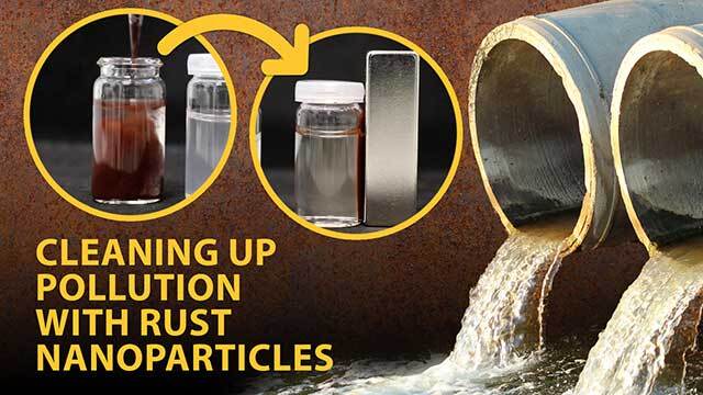 Using magnetic rust nanoparticles to clean water image