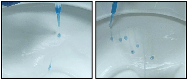 Slippery toilet bowl treatment causes bacteria to slide right off image