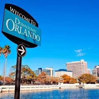 Photo of downtown Orlando, Florida sign