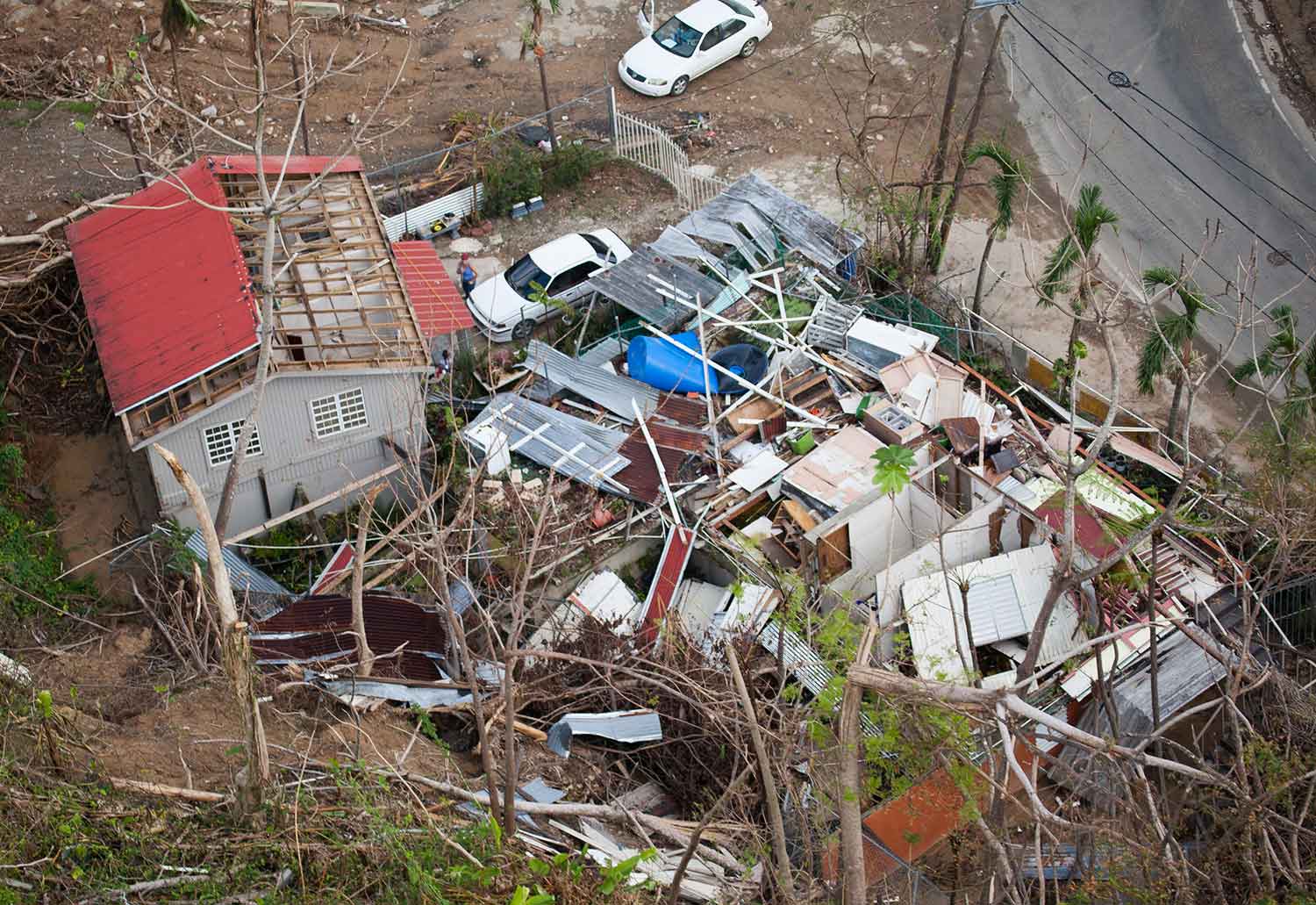 Hurricane Maria damage to homes in Puerto Rico